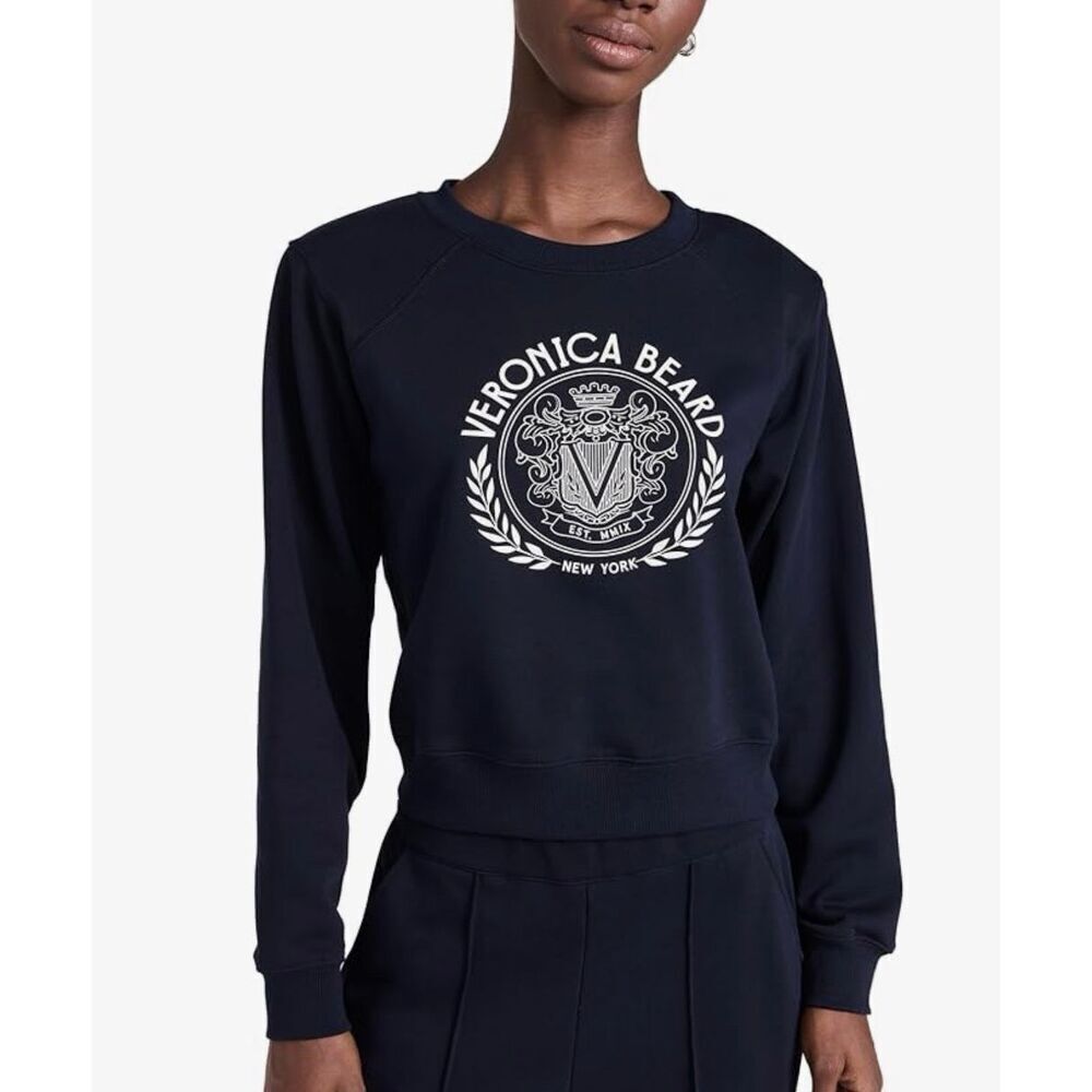 Veronica Beard Jean Beaumont Logo Sweatshirt | Navy in Small